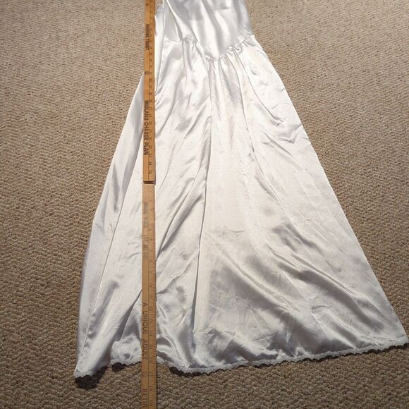 Vintage VAL MODE Slip Dress Womens 12 Satin Floral Lace Bridal Lingerie - Picture 2 of 8